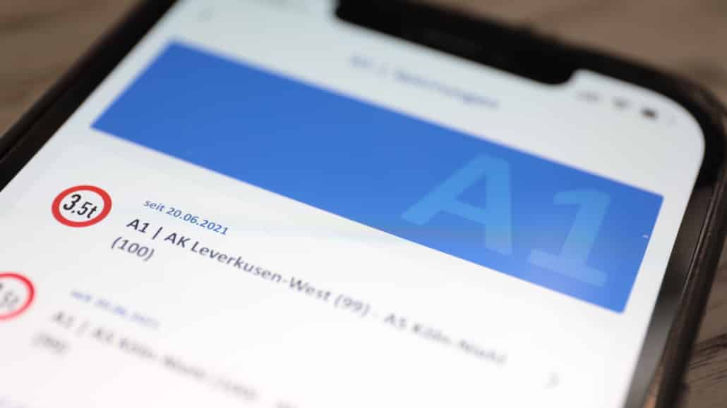 Übersicht über Störungen auf dem Autobahnnetz