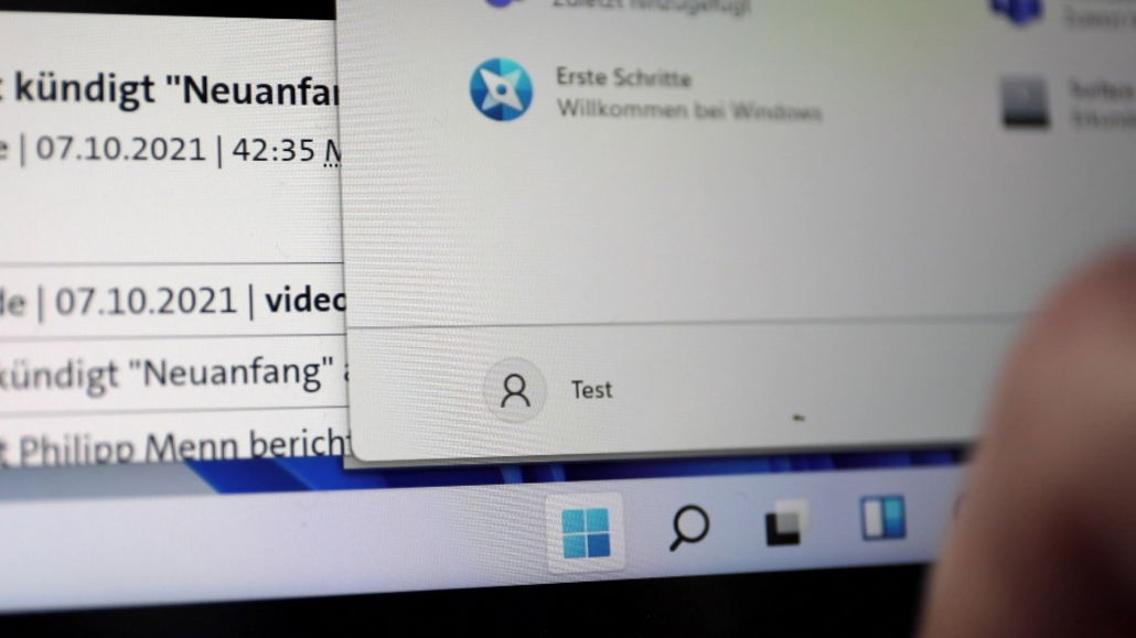 Startmenü wahlweise in der Mitte