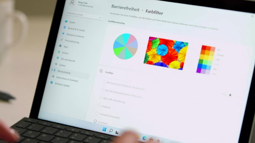 Viele Funktionen unterstützen die Barrierefreiheit