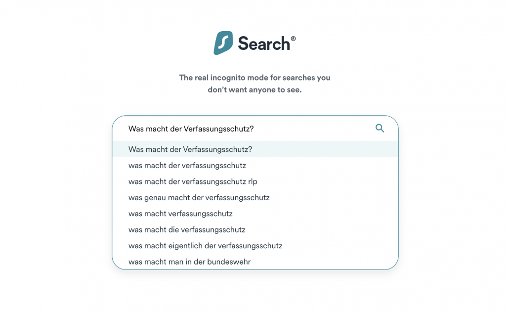 Surfshark One: Diskrete Suche