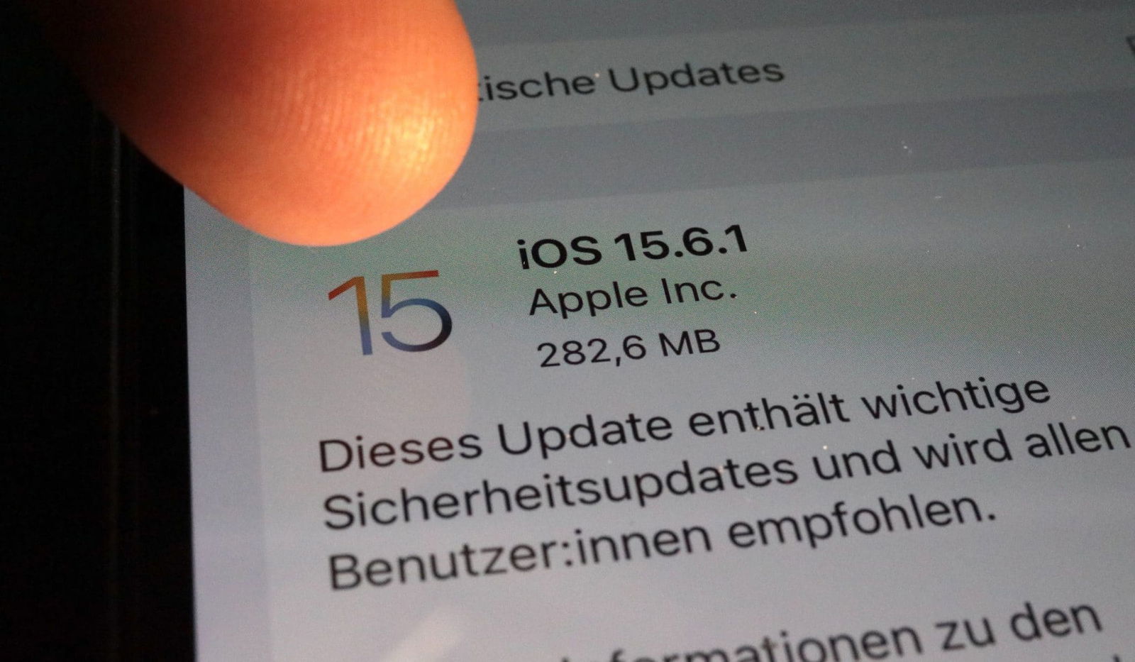 Unbedingt Update einspielen