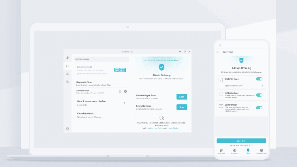 Antivirus läuft auf verschiedenen Plattformen