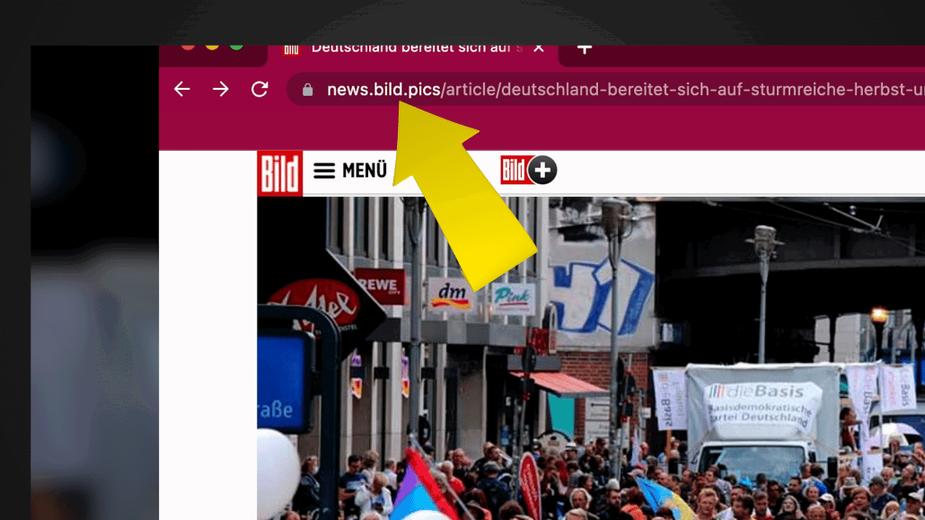 Auf die Internetadressen achten