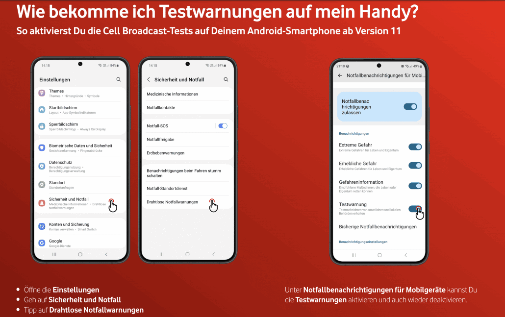 Cell Broadcast: Auf dem Android an- und ausschalten