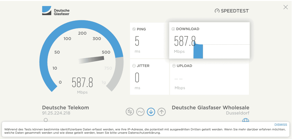 Mit einer Glasfaser erreicht man hohes Datentempo