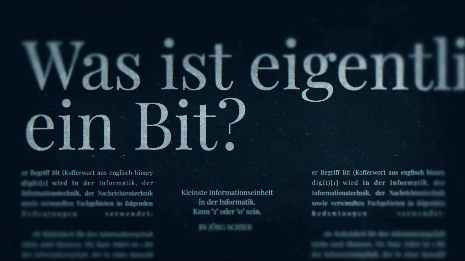 Was ist eigentlich … ein Bit?