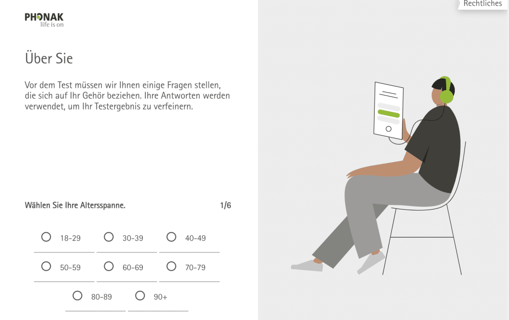 Einen ersten Hörtest kann man auch online durchführen