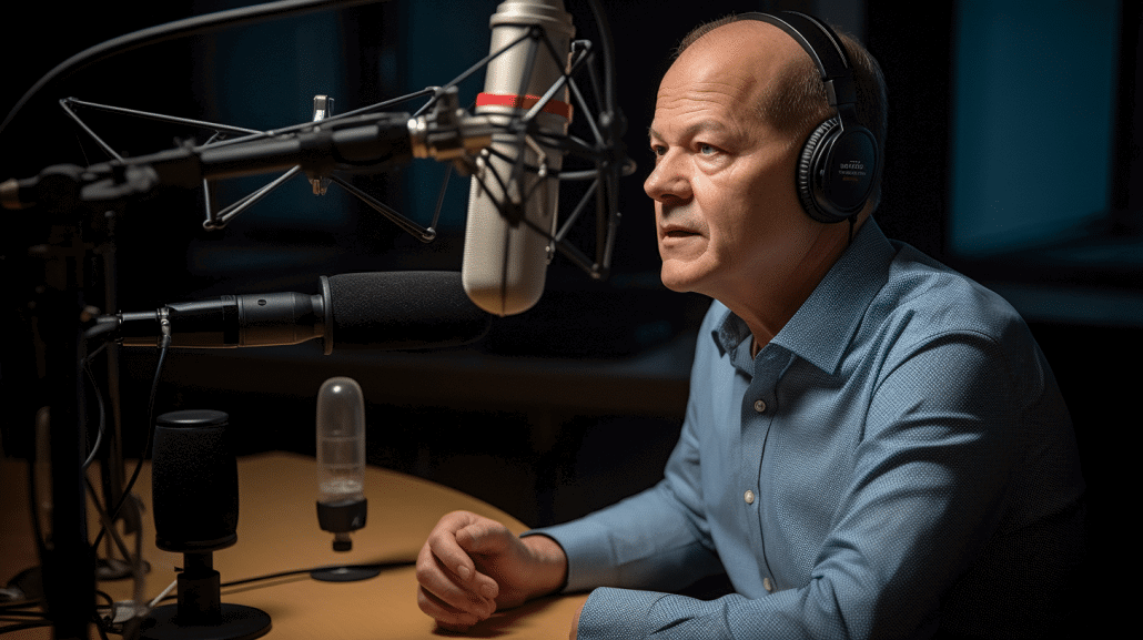 Olaf Scholz am Mikro: Kommt selten vor - deshalb hier ein Deepfake