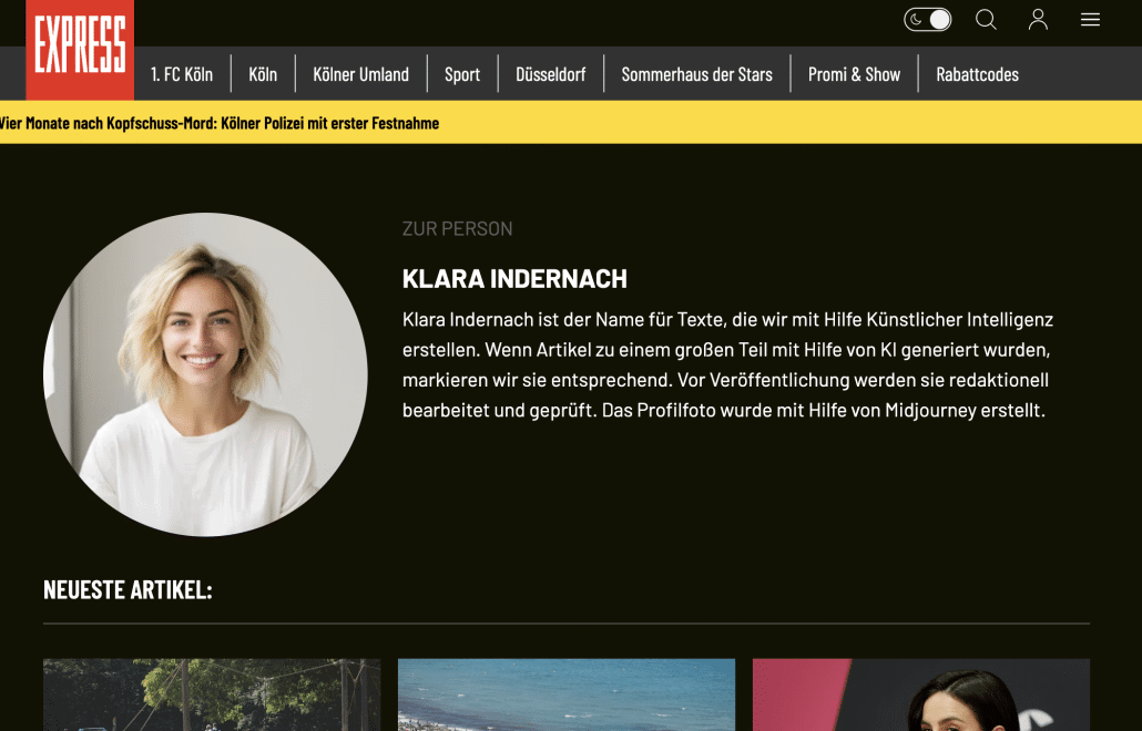 Express: KI schreibt Texte - aber Zeitung macht es nicht ausreichend deutlich