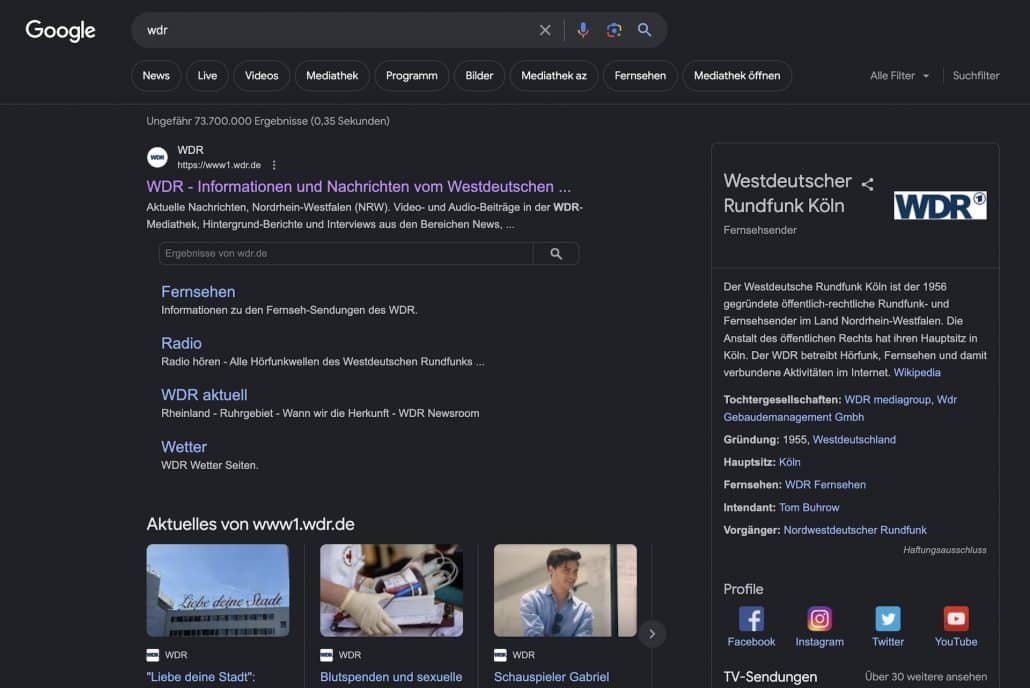 Heute sucht Google auch nach Bildern, Karten, Videos und News