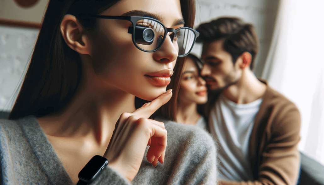 Hier würde jeder sehen: Da stimmt doch was nicht -- in der Smartglasses fällt die Kamera kaum auf