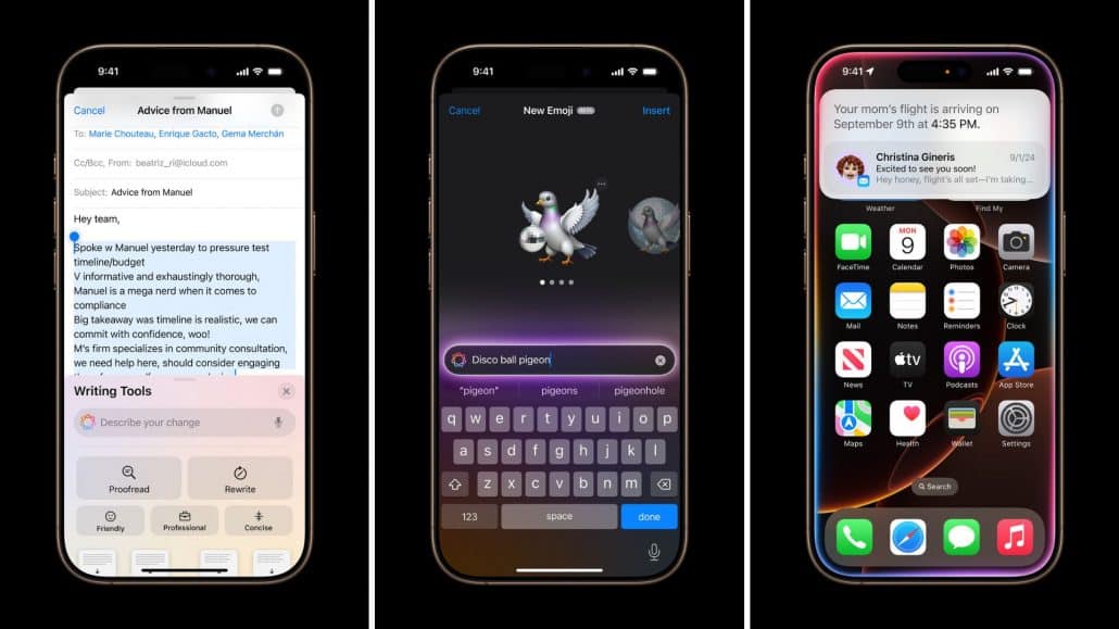 Das iPhone 16 bietet diverse KI-Funktionen, von Fotos suchen über Emojis bauen bis Texte verbessern