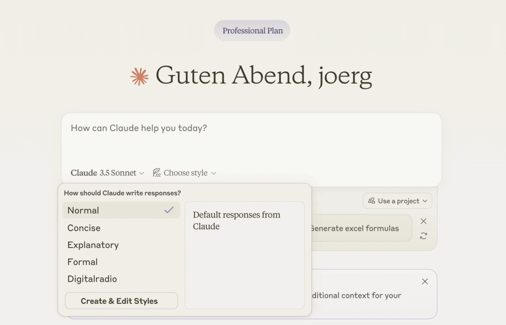 claude styles