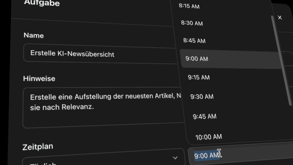 Tag, Uhrzeit und wie regelmäßig: Lässt sich alles festlegen