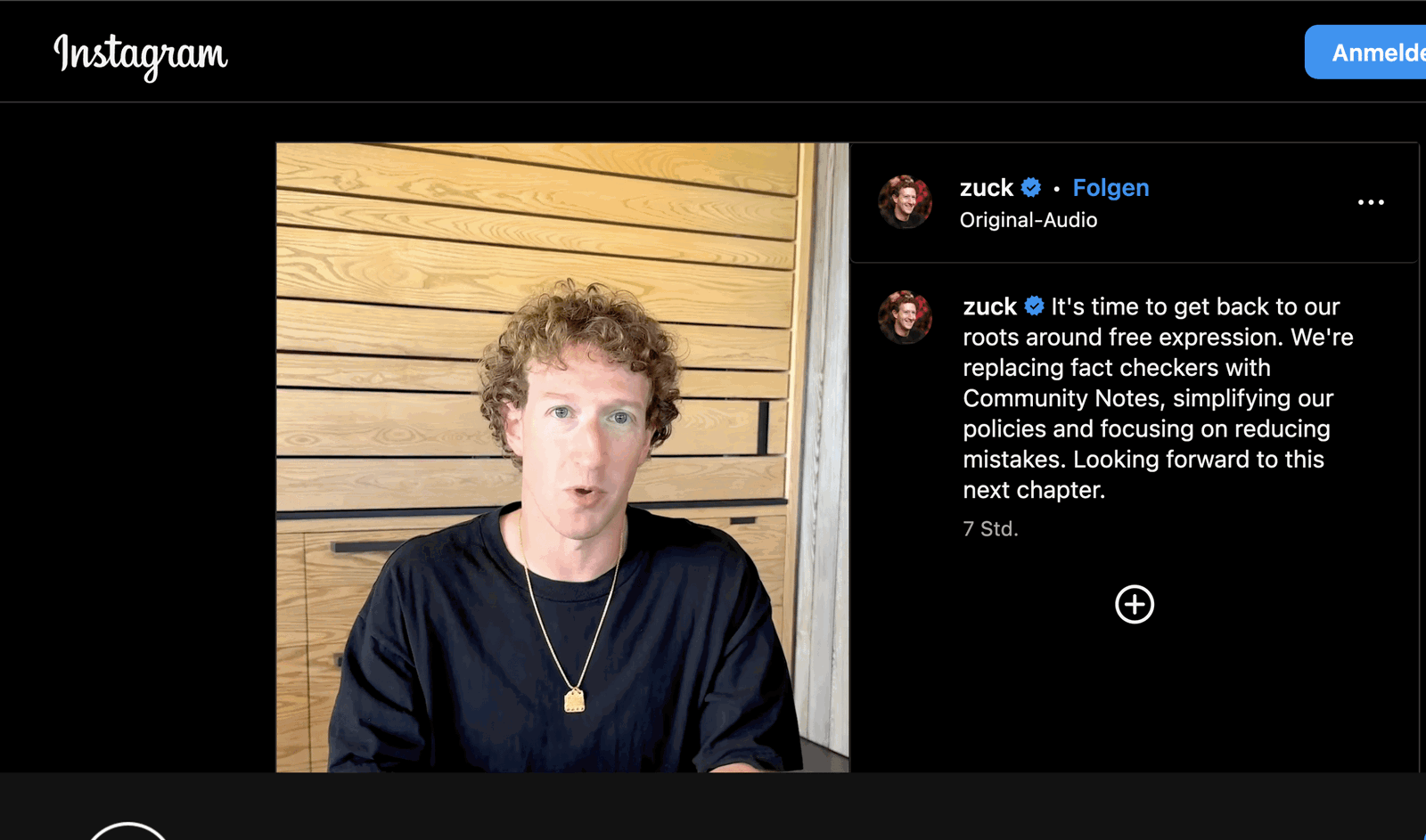 Mark Zuckerberg kündigt die Aufhebung von Beschränkungen bei politischer Rede an