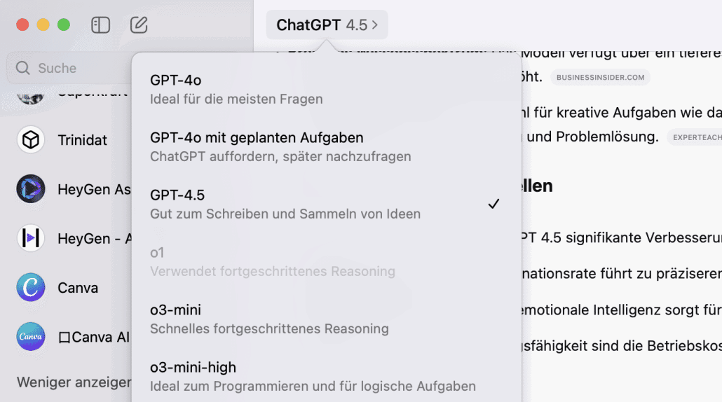 ChatGPT 4.5 ist das neue, bislang leistungsfähigste Modell von ChatGPT