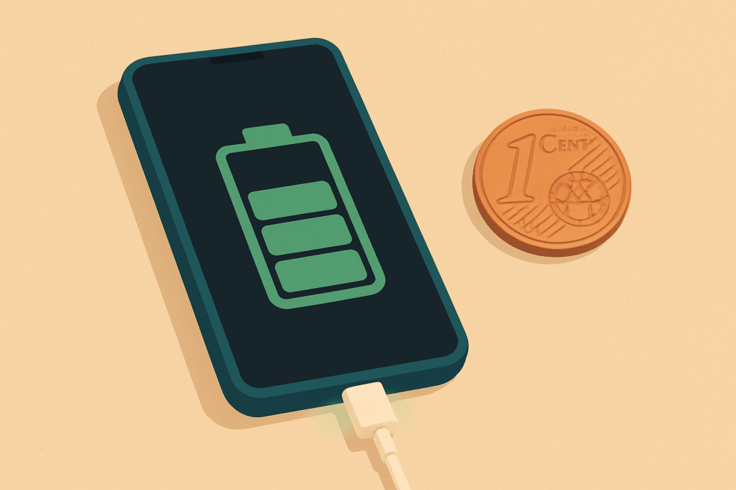 Einmal Smartphone aufladen kostet etwa 1 Cent