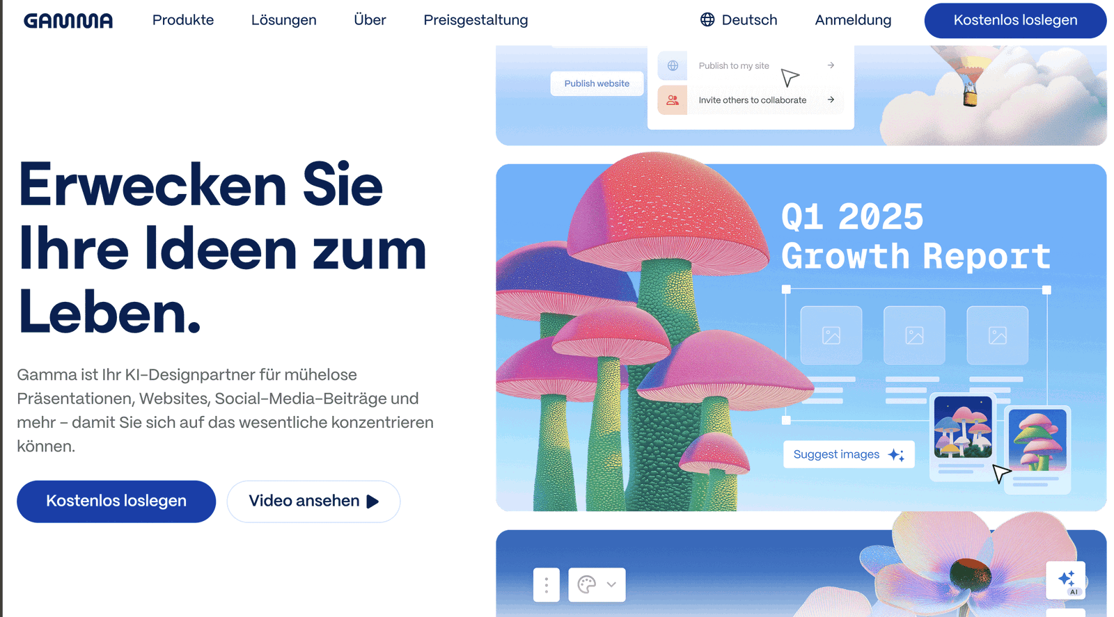 Gamma AI: Eine KI, die auf Knopfdruck ansprechende Designs, Webseiten, Layouts, Präsentationen oder Posts erstellt