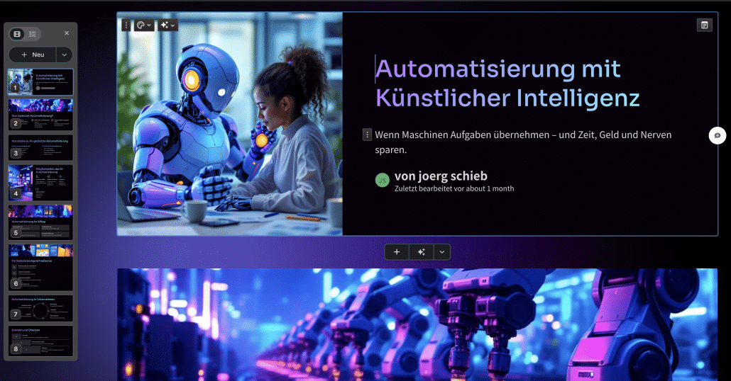 Mit Gamma AI baue ich die Präsentationen für meinen Onlinekurs Superkraft KI
