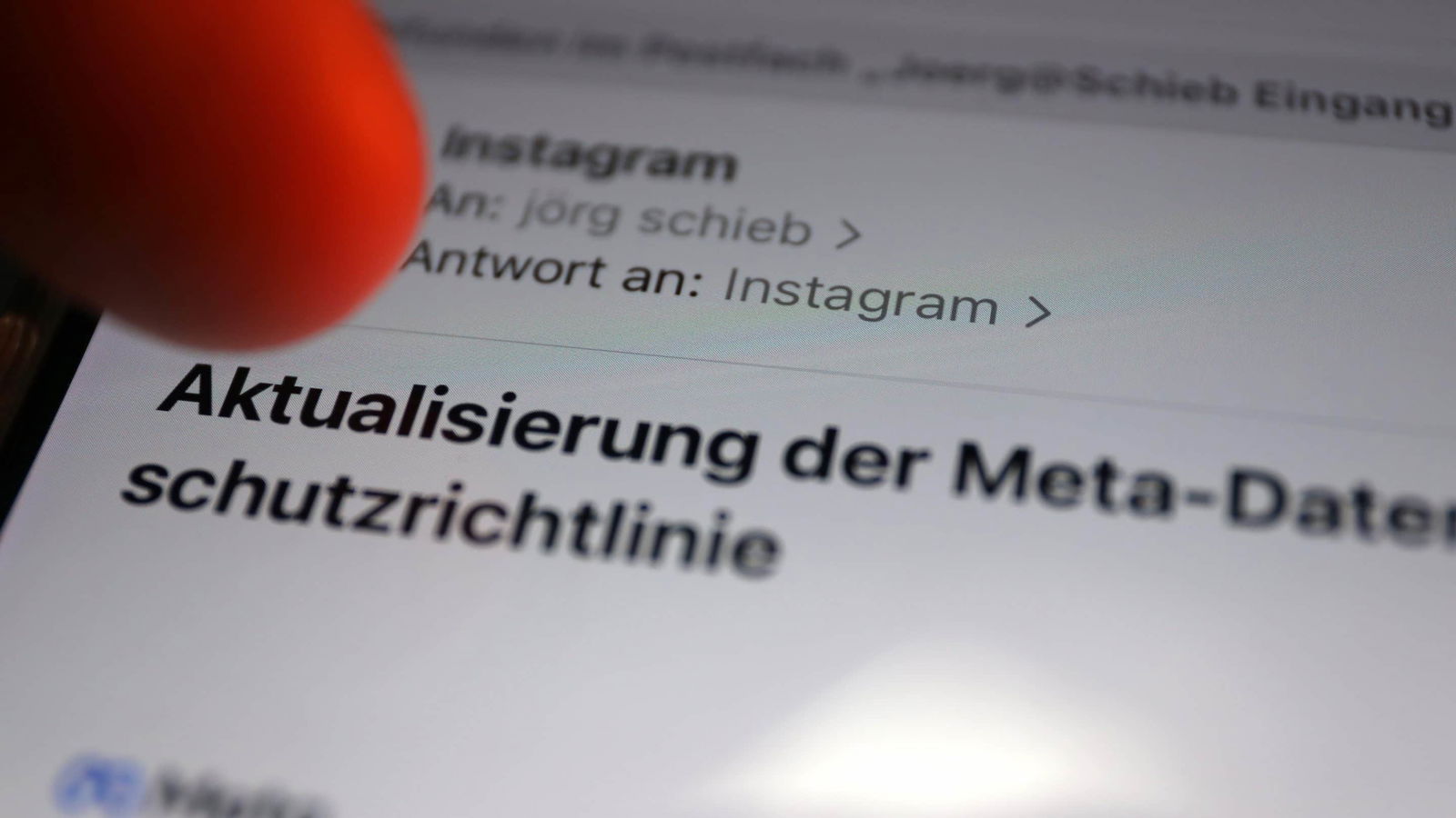 Meta hat die neuen Datenschutzrichtlinien in einer E-Mail angekündigt