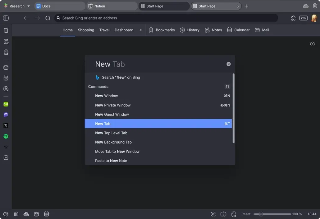 Jede Menge Einstellmöglichkeiten bei Vivaldi