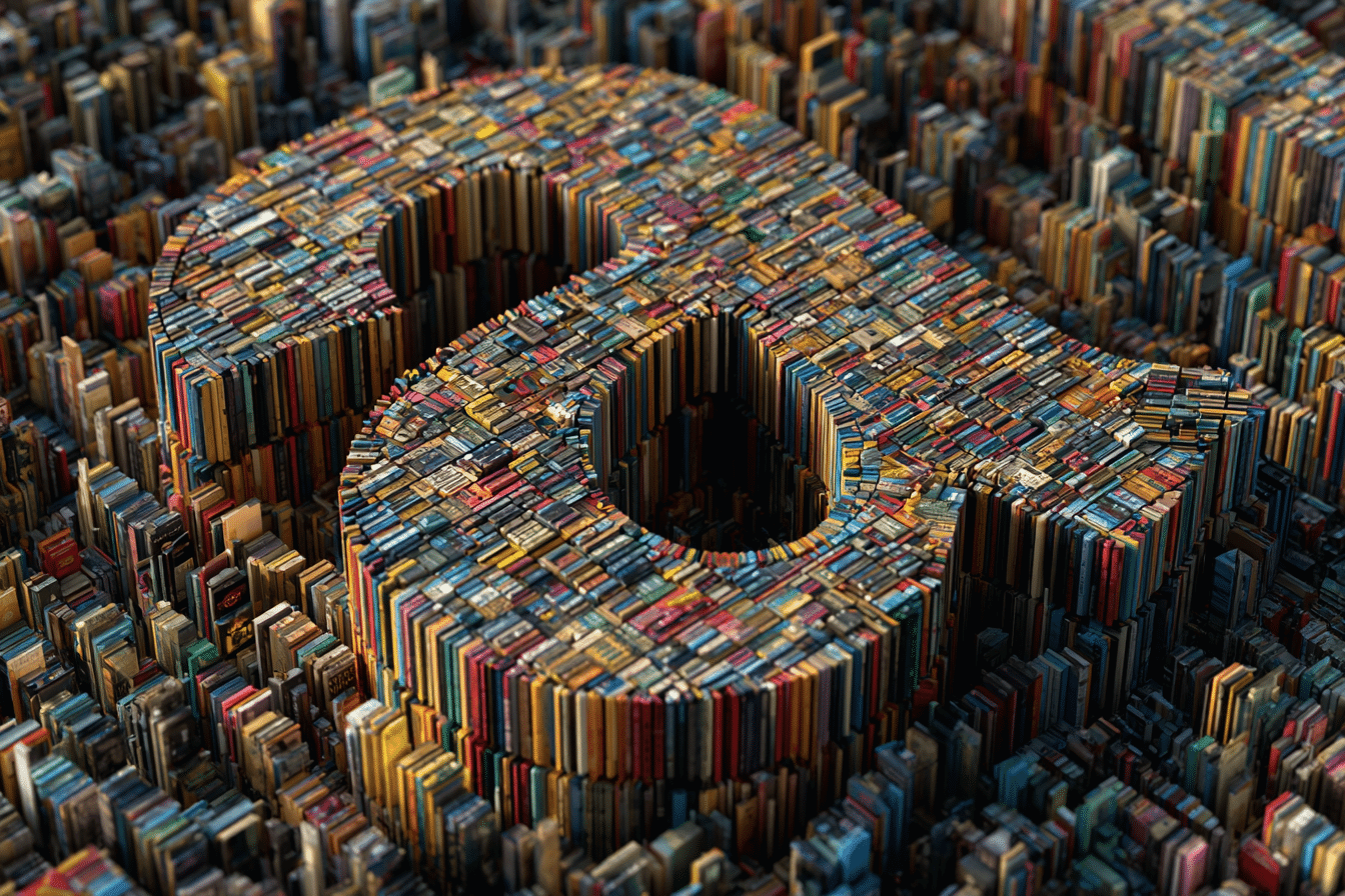 Bücher im Form von Dollarzeichen angeordnet