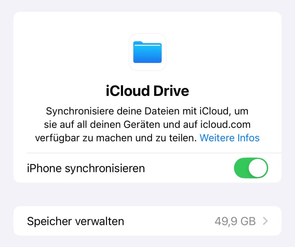 iCloud Drive Einstellungen und Speichermanagement