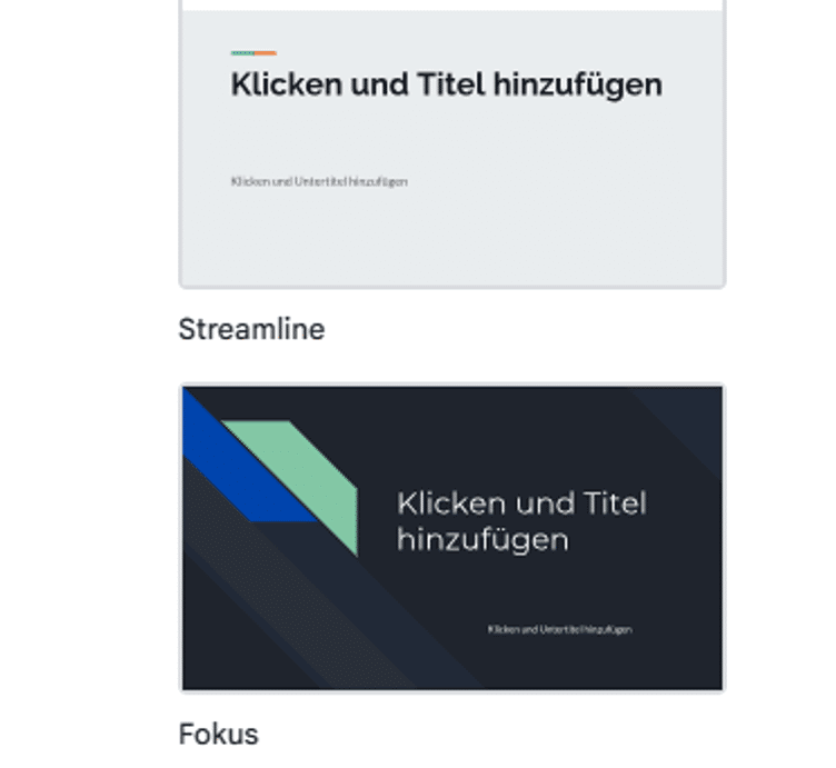 Präsentationen mit Klick- und Titeloptionen