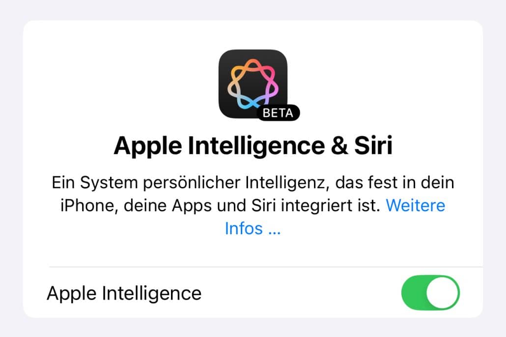 Apple Intelligence App für iPhone und Siri