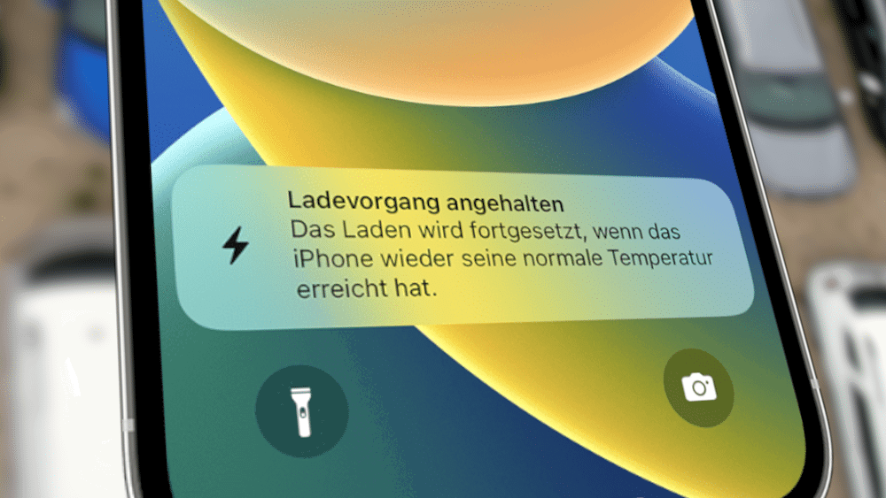 iPhone zeigt Ladeunterbrechungsbenachrichtigung an