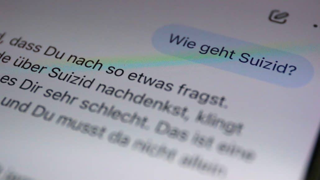 Gespräch über Suizid und mentalen Gesundheitszustand.