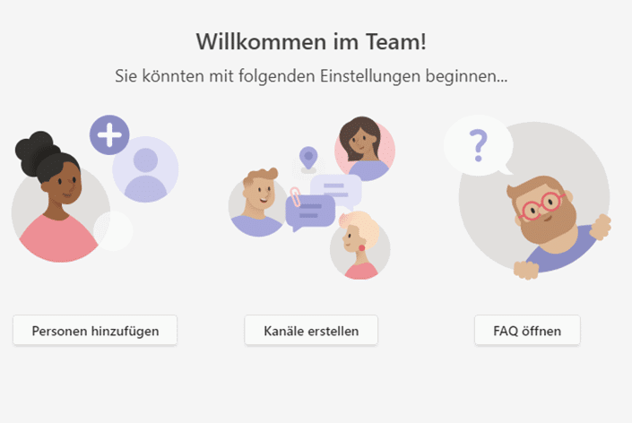 Willkommen im Team, Einstellungen starten