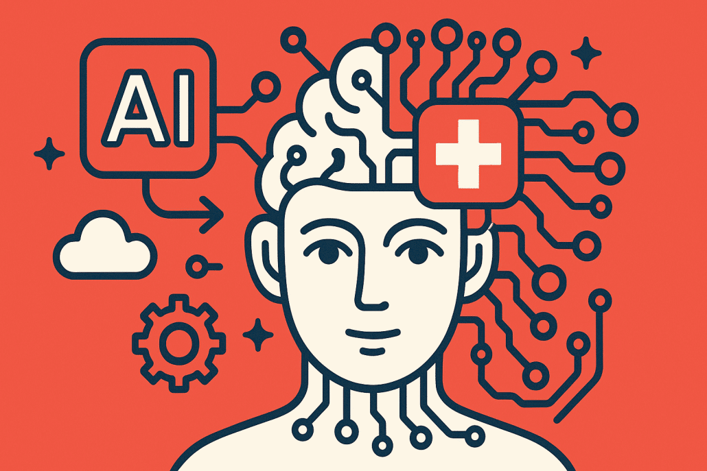 Grafik von KI und Gesundheitstechnologie