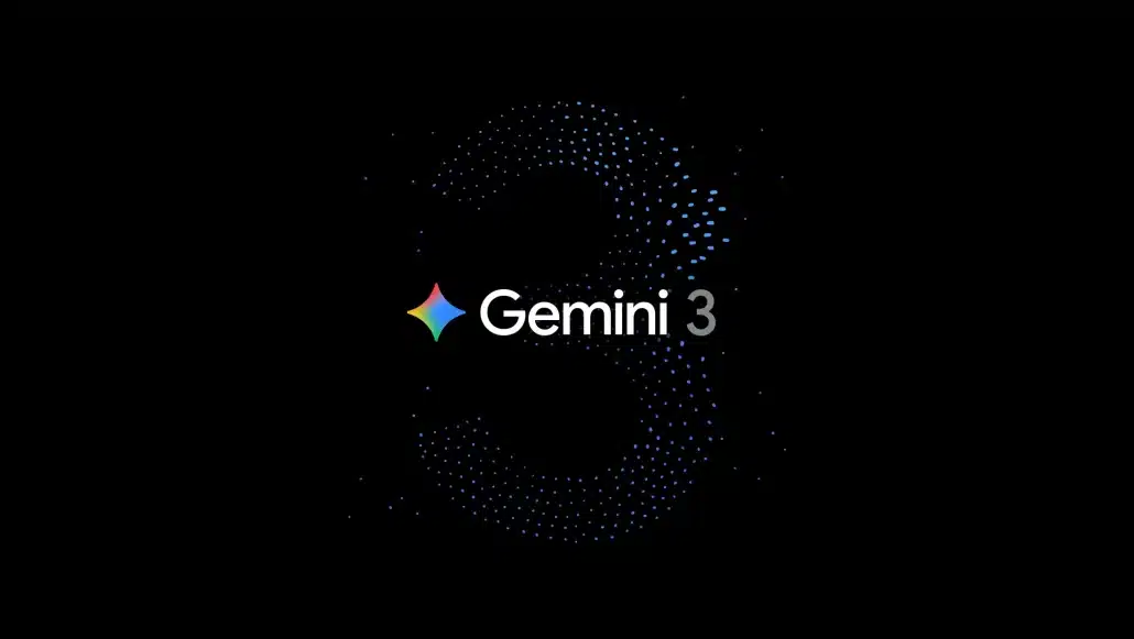 Logo von Gemini 3 auf schwarzem Hintergrund