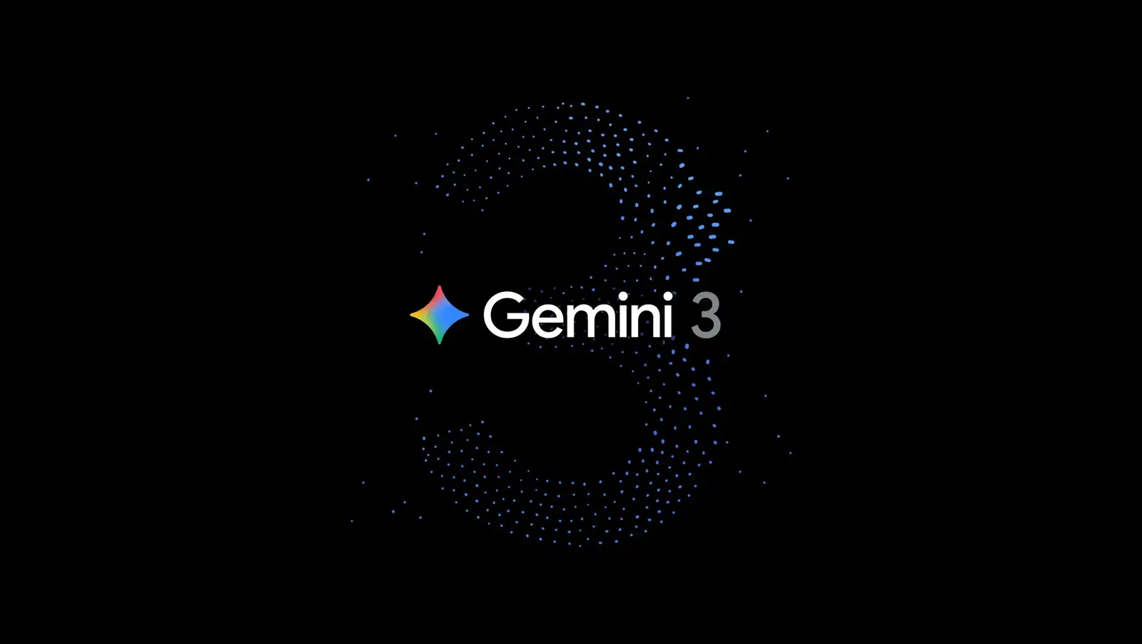 Logo von Gemini 3 auf schwarzem Hintergrund