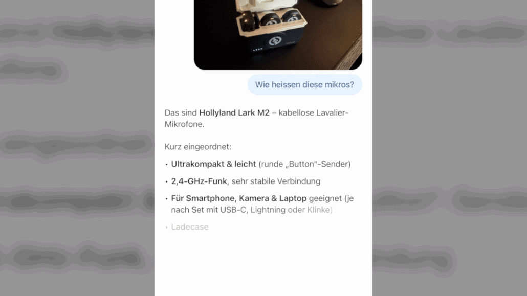 Chatbots können Geräte oder Zubehör in Fotos erkennen und Lösungen anbieten