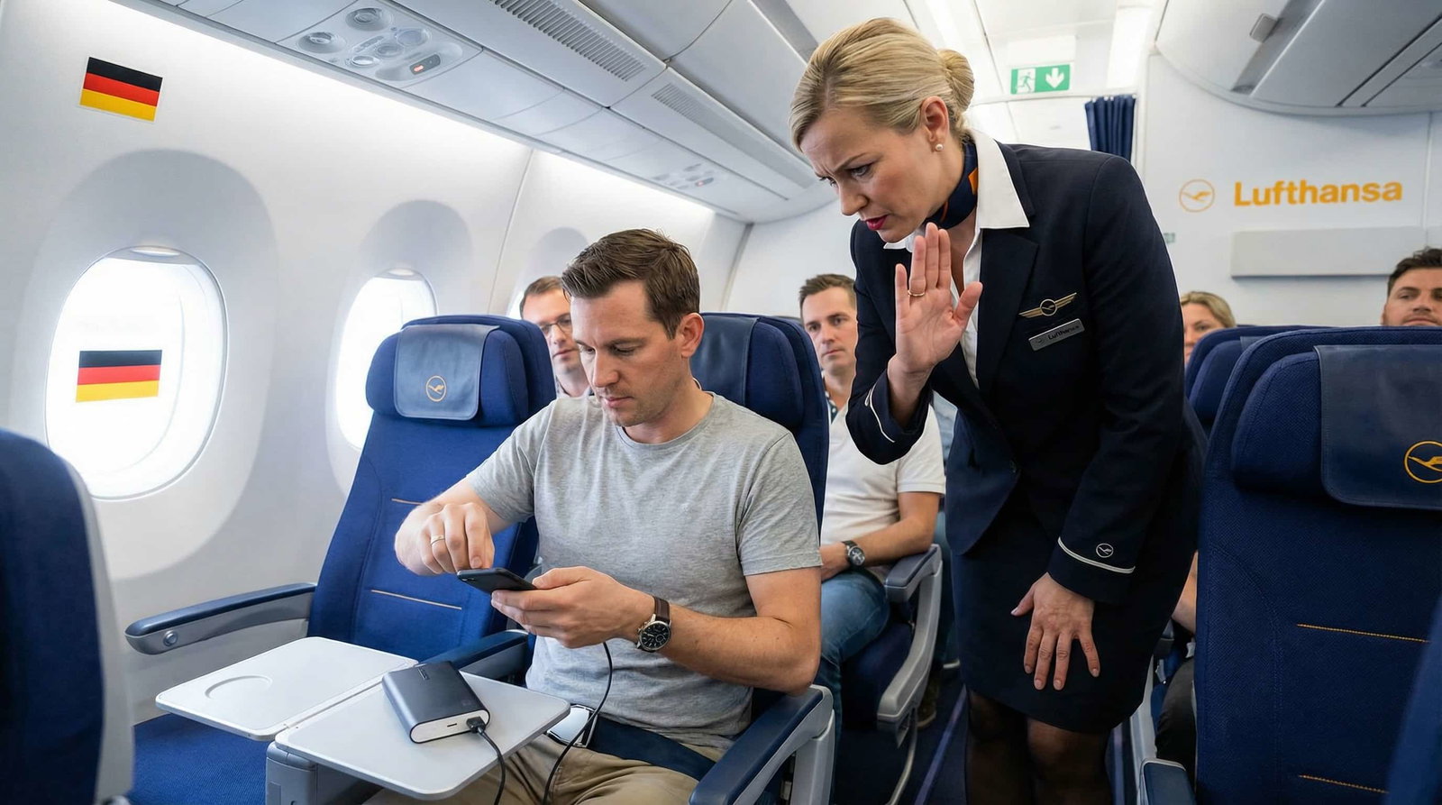 Auf Lufthansa Flügen dürfen Passagiere keine Powerbanks mehr nutzen