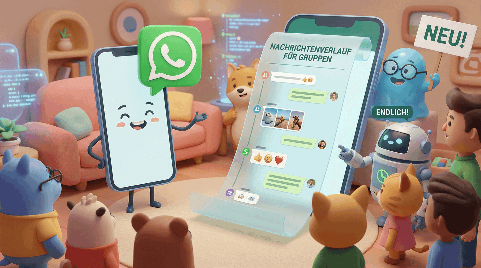 WhatsApp-Update für Gruppenchat-Funktionen vorgestellt.