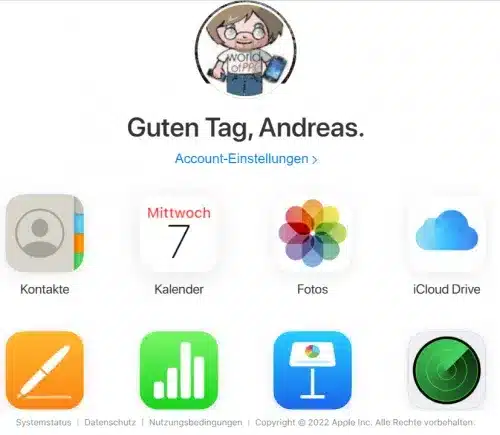 Benutzeroberfläche eines Apple-Accounts