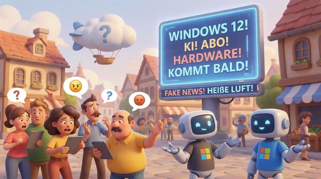 Menschen reagieren auf Werbung zu Windows 12