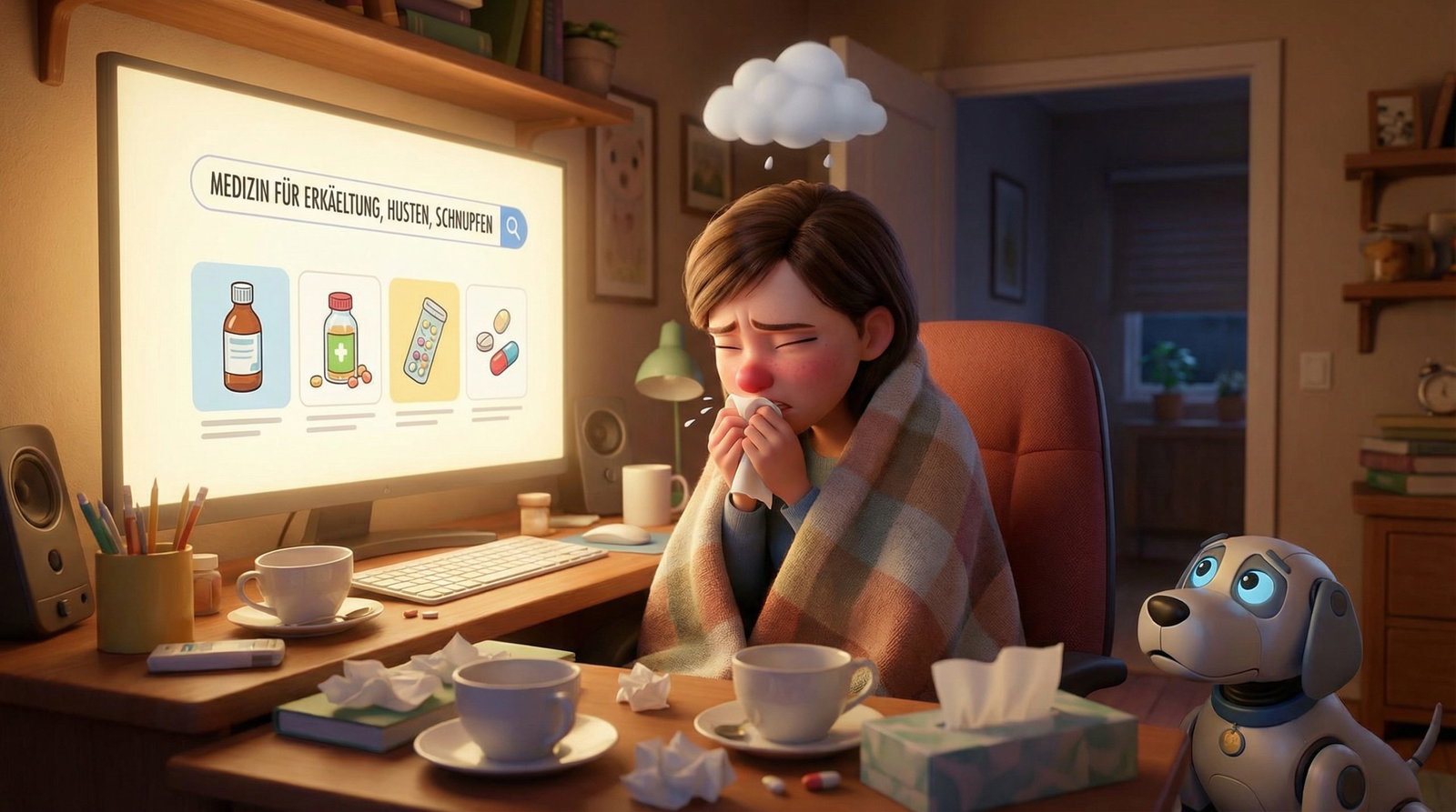 hf 20260326 115738 b7e3113a a141 453e 99d1 ff417e7a806b Krankes Mädchen sitzt am Schreibtisch