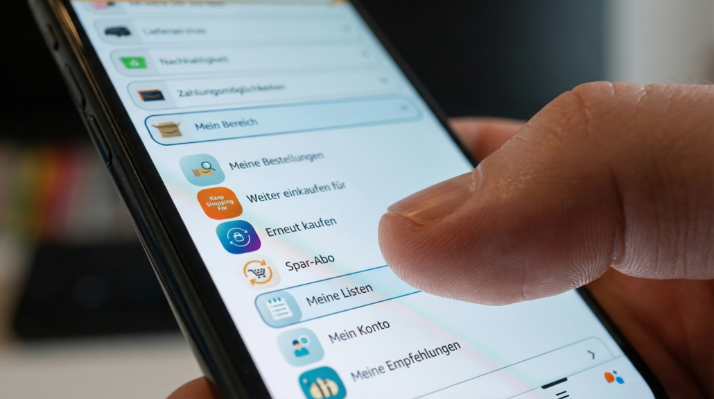 Finger tippt auf Smartphone-App