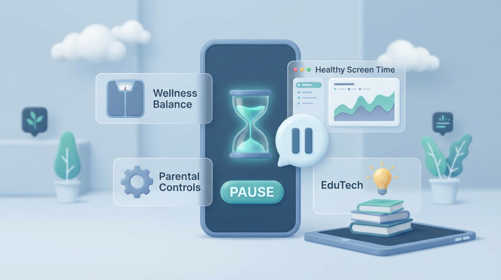 Social Media Sucht,Bildschirmzeit Kinder,Digital Wellness,Medienerziehung,Jugendschutz