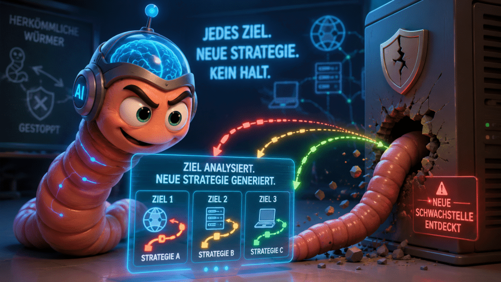 KI-Wurm: Ein Cyber-Schädling, der eigenständig Sicherheitslücken findet und ausnutzt