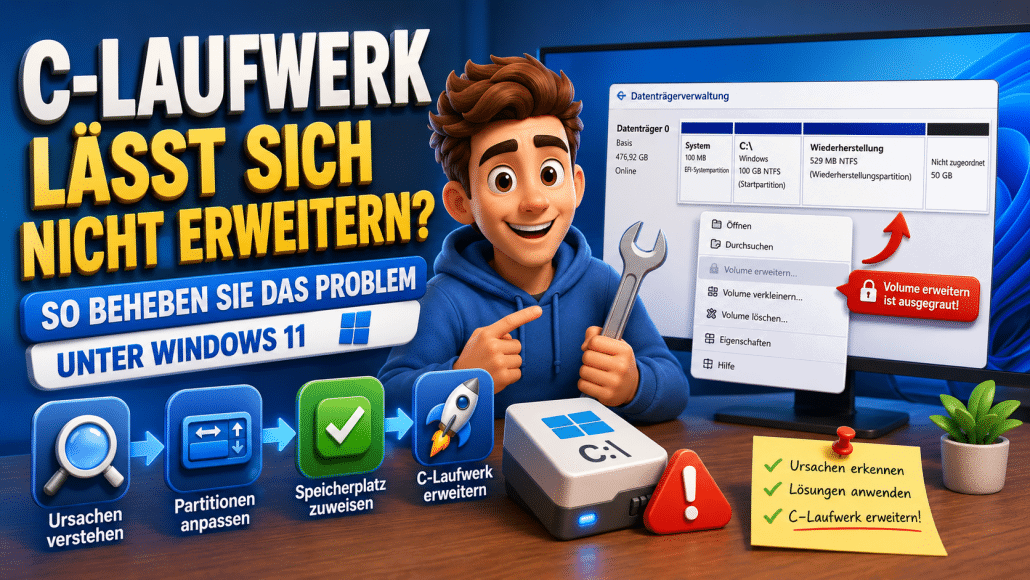 Windows 11 C-Laufwerk lässt sich nicht erweitern
