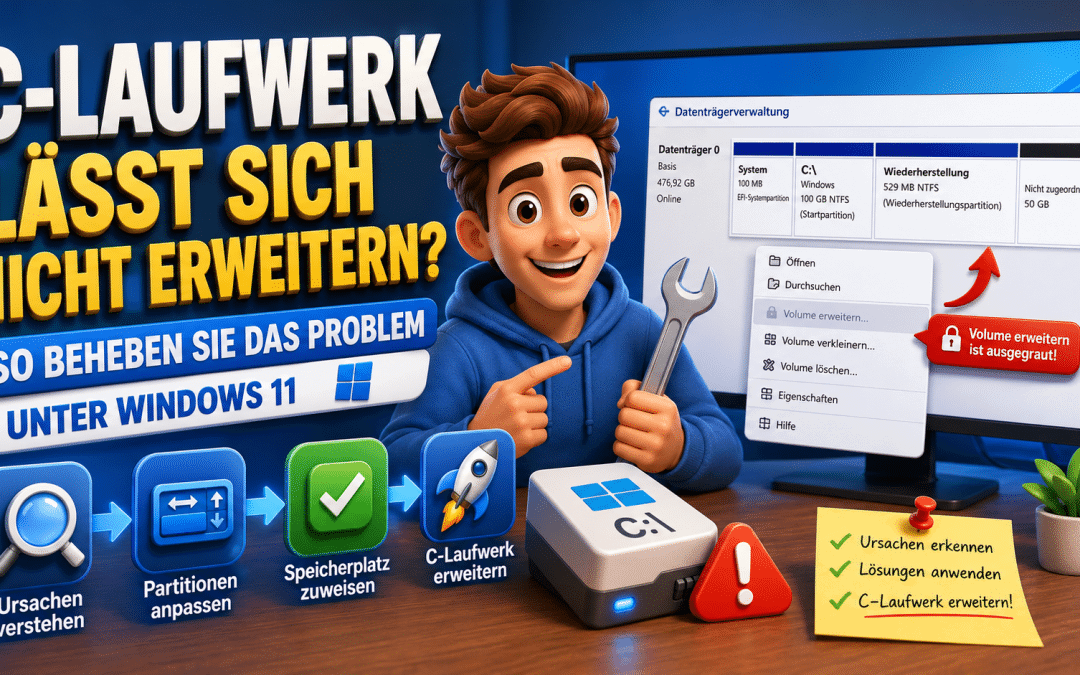 C-Laufwerk lässt sich nicht erweitern? So behebst Du das Problem unter Windows 11