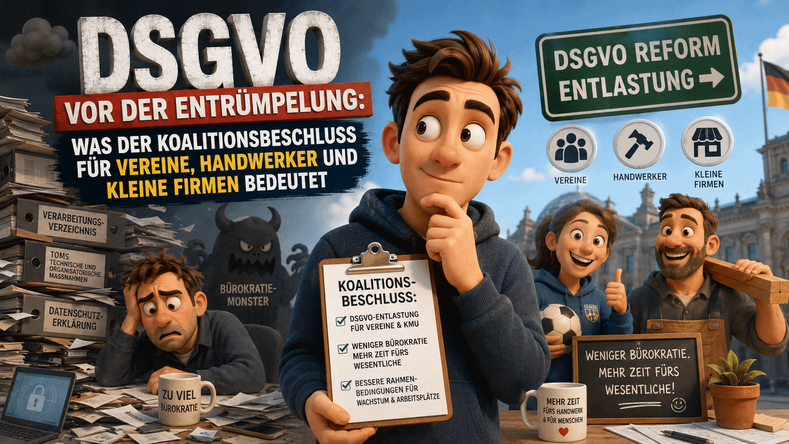 Illustration zur DSGVO-Reform und Bürokratieabbau