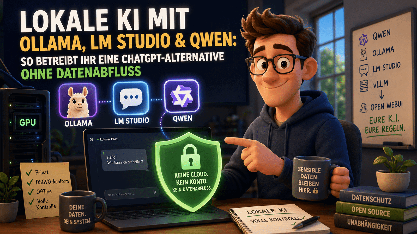 Lokale KI mit Ollama, LM Studio und Qwen