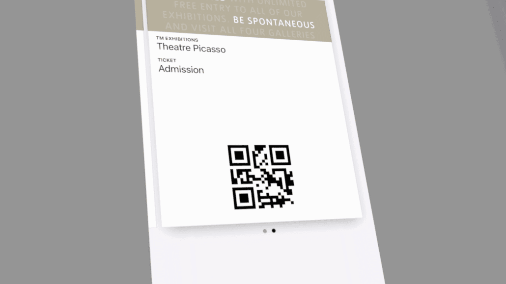 Digitales Ticket mit QR-Code auf Smartphone