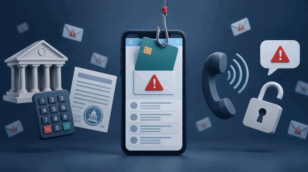 Phishing-Angriff auf Banking-App mit Kreditkarte am Haken